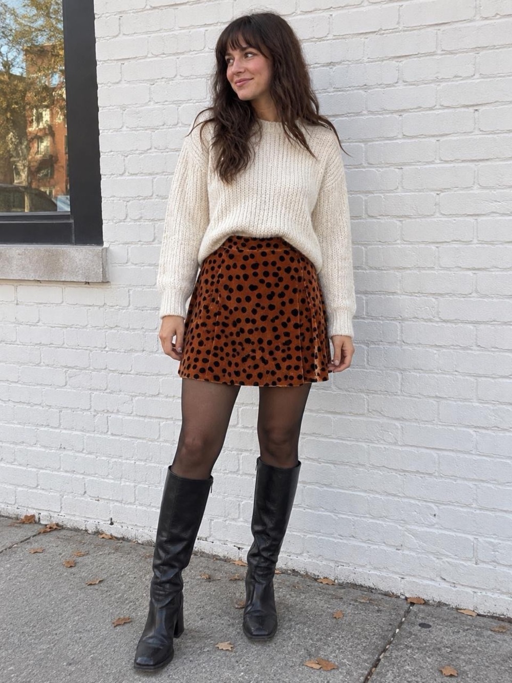 Madewell Rust Brown Polka Dot Mini Skirt